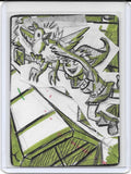ACEO Art Card Original "Link Catches Chicken"