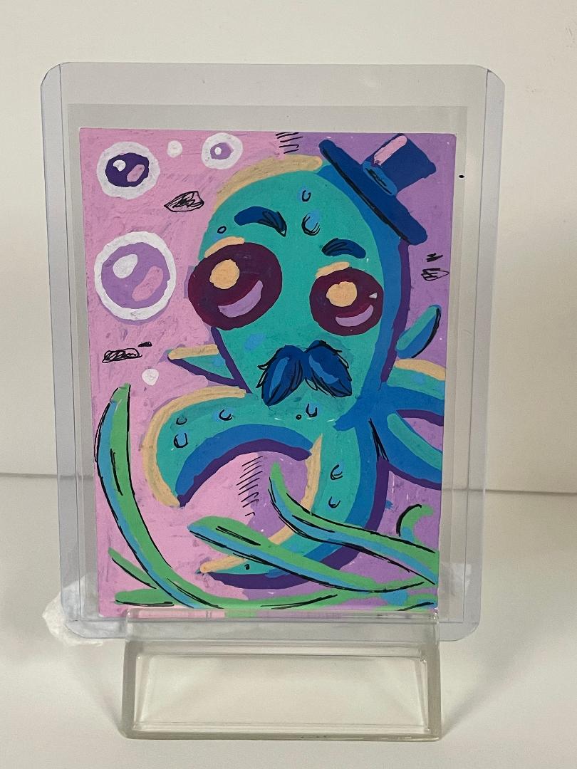 ACEO Art Card Original "The Alien Octopus"
